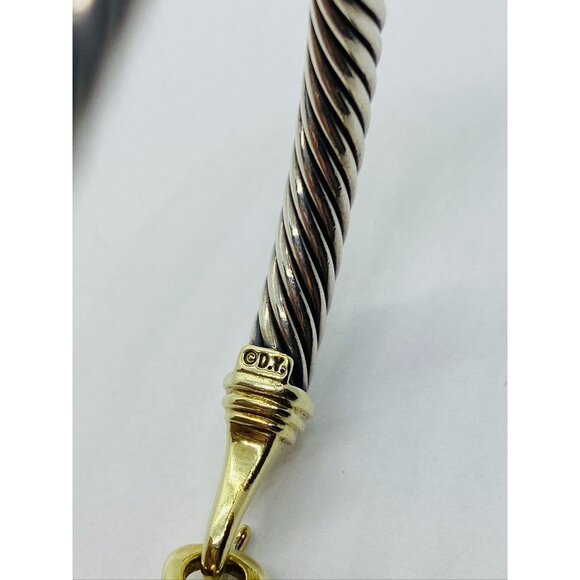 David Yurman Buckle Cable Classic Bracelet in Sterling Silver with 14k Gold - Picture 7 of 8